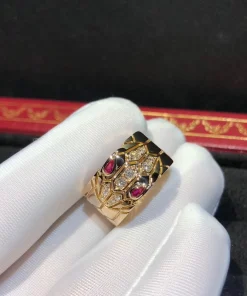 Bvlgari Serpenti Rings Custom Ruby Diamond 18K Rose Gold (2)