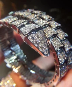 Bvlgari Serpenti Viper Bracelet Diamond Custom White Gold 18K (2)