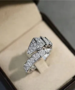 Bvlgari Serpenti Viper Rings Custom Diamond White Gold 18K (2)