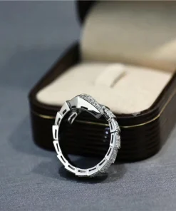 Bvlgari Serpenti Viper Rings Custom Diamond White Gold 18K (2)