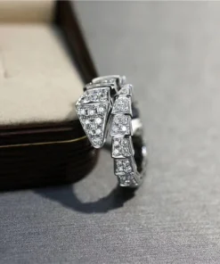 Bvlgari Serpenti Viper Rings Custom Diamond White Gold 18K (2)