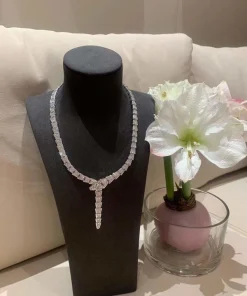 Bvlgari Serpenti Viper Women Necklace Custom Diamond White Gold 18K (2)