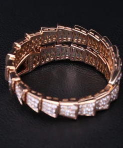 Bvlgari Serpenti Viper Womens Bracelet Custom Diamond 18K Rose Gold (2)