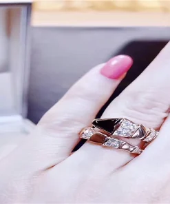 Bvlgari Serpenti Viper Womens Rings Custom Diamond 18K Rose Gold (2)