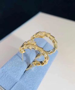Bvlgari Serpenti Vipper Earring Custom Natural Diamond 18K Gold (2)