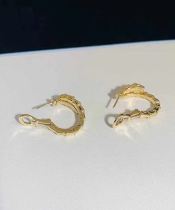 Bvlgari Serpenti Vipper Earring Custom Natural Diamond 18K Gold (2)