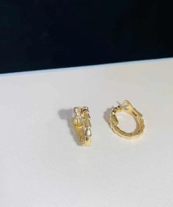 Bvlgari Serpenti Vipper Earring Custom Natural Diamond 18K Gold (2)