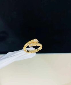 Bvlgari Serpenti Vipper Ring Natural Diamond 18K Gold Custom (2)