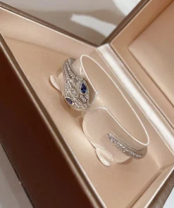 Bvlgari Serpenti Womens Bracelet Custom Diamond White Gold 18K (2)