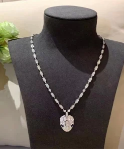 Bvlgari Serpenti Womens Necklace Custom Diamond White Gold 18K (2)