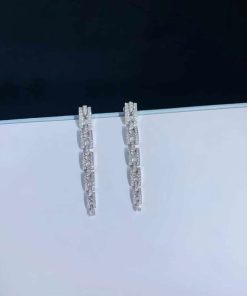 Bvlgari Womens Earring Custom Natural Diamond 18K White Gold (2)