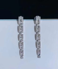 Bvlgari Womens Earring Custom Natural Diamond 18K White Gold (2)