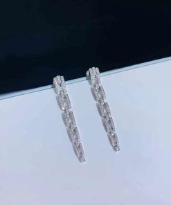 Bvlgari Womens Earring Custom Natural Diamond 18K White Gold (2)