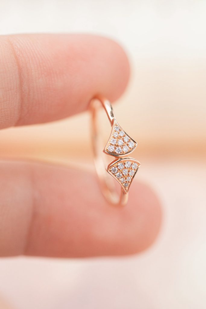 Bvlgari Women’s Rings Custom Natural Diamond Rose Gold 18k (2)