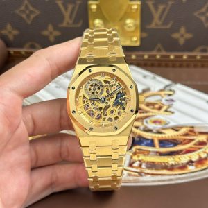 Audemars Piguet Royal Oak Jumbo Extra-thin Openworked 16204 Yellow Gold Replica Watches APS Factory 41mm (1)