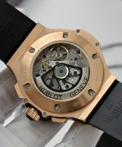 Hublot Replica Watch Big Bang Chronograph King Gold Black Dial Custom Moissanite Diamonds 44mm (2)