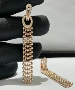 Cartier Agrafe Women Earrings Custom Diamond 18K Rose Gold (2)