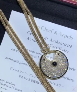 Cartier Amulette Womens Necklaces Custom Diamond 18K Gold (2)