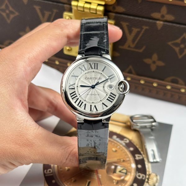 Cartier Ballon Bleu Clone Watches White Dial Leather Strap AF Factory 40mm (2)