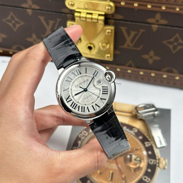 Cartier Ballon Bleu Clone Watches White Dial Leather Strap AF Factory 40mm (2)