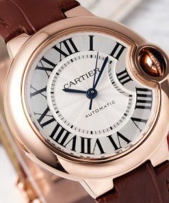 Cartier Ballon Bleu Lady Replica 11 Watch Brown Leather Strap AF Factory 33mm (2)