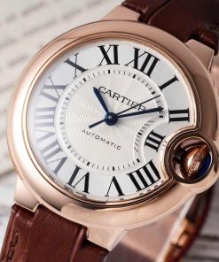 Cartier Ballon Bleu Lady Replica 11 Watch Brown Leather Strap AF Factory 33mm (2)
