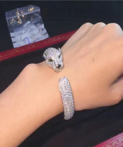 Cartier De Panthère Bracelet Custom Diamonds Emerald Gold 18K (2)