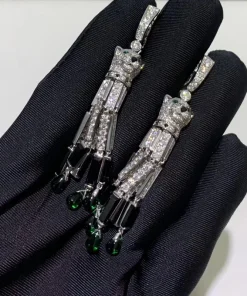 Cartier De Panthère Custom Diamond White Gold 18K Earrings (2)