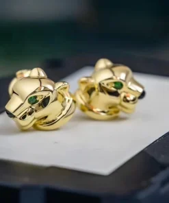 Cartier De Panthère Earrings Custom 18K Gold (2)
