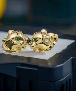 Cartier De Panthère Earrings Custom 18K Gold (2)