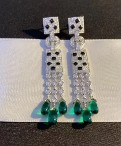 Cartier De Panthère Earrings Custom White Gold Diamond (2)