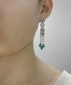 Cartier De Panthère Earrings Custom White Gold Diamond (2)