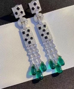 Cartier De Panthère Earrings Custom White Gold Diamond (2)