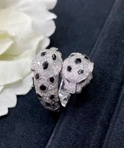 Cartier De Panthère Men Rings Custom 18K White Gold Diamond (2)