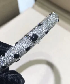 Cartier De Panthere Women Bracelet Diamond Custom White Gold 18K (2)
