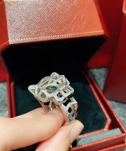 Cartier De Panthere Women Rings Custom Diamond White Gold 18K (2)