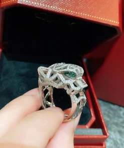 Cartier De Panthere Women Rings Custom Diamond White Gold 18K (2)