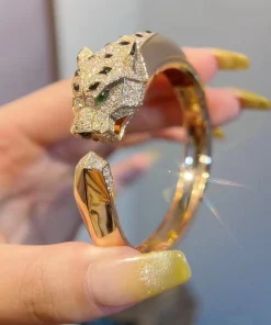 Cartier De Panthère Womens Bracelet Diamond 18K Gold Custom (2)