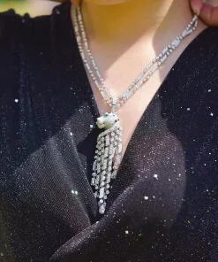 Cartier De Panthere Womens Necklace Custom Diamond White Gold 18K (2)