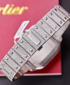 Cartier Iced Out Santos Customs Full Moissanite Diamonds Best Replica (3)