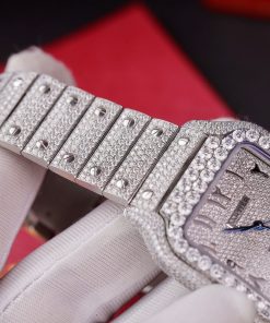 Cartier Iced Out Santos Customs Full Moissanite Diamonds Best Replica (3)