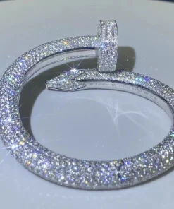 Cartier Juste Un Clou Bracelet Full Diamond Studded 18K White Gold Custom (2)