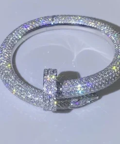 Cartier Juste Un Clou Bracelet Full Diamond Studded 18K White Gold Custom (2)