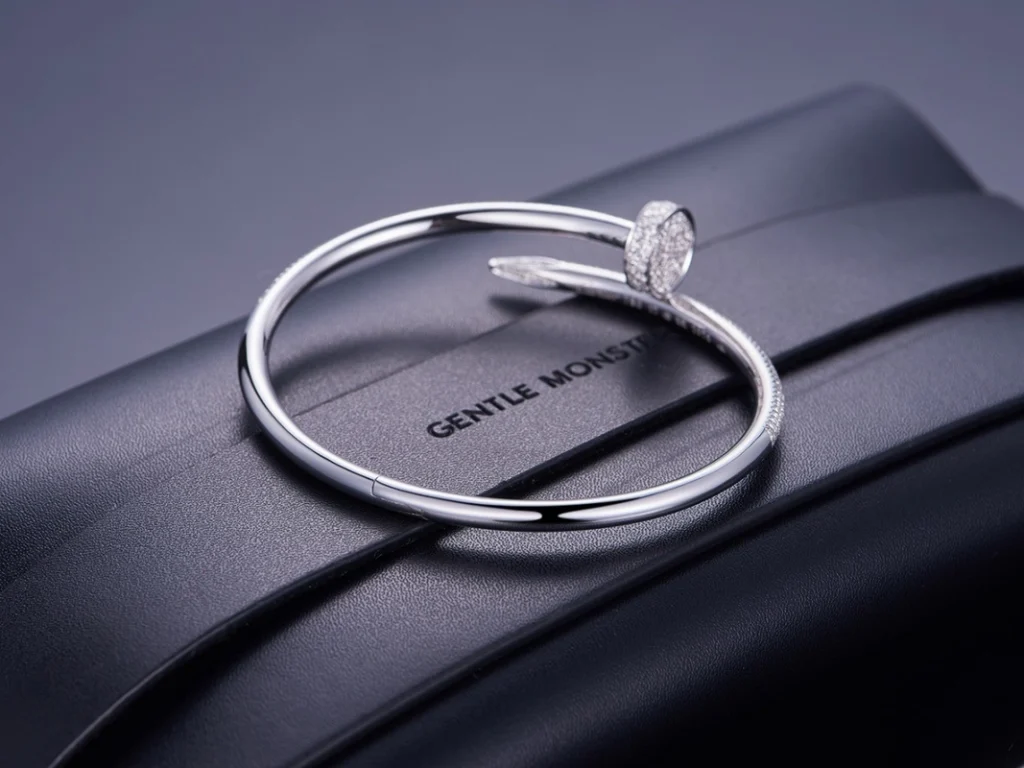 Cartier Juste Un Clou Womens Bracelet Diamond 18K White Gold Custom (2)