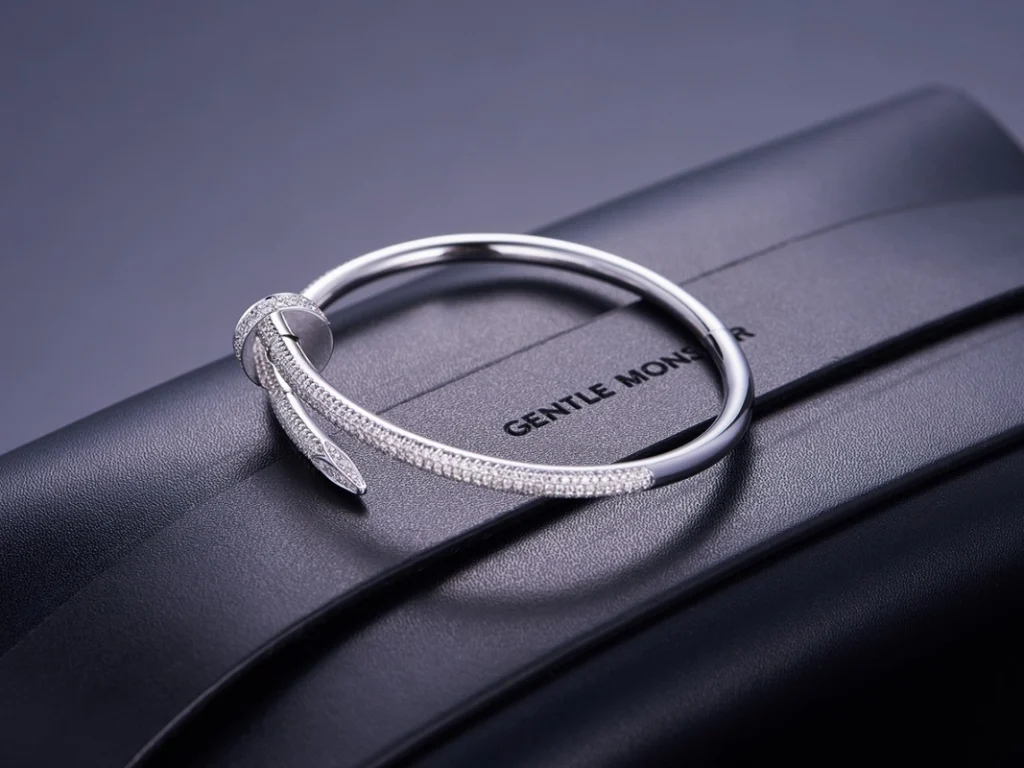 Cartier Juste Un Clou Womens Bracelet Diamond 18K White Gold Custom (2)