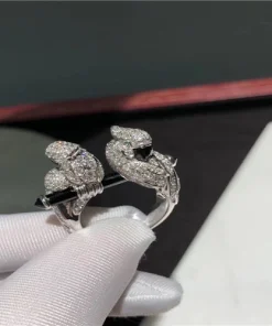 Cartier Les Oiseaux Libérés Parrot Rings Custom Diamond 18K White Gold (2)