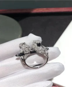 Cartier Les Oiseaux Libérés Parrot Rings Custom Diamond 18K White Gold (2)