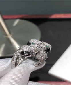 Cartier Les Oiseaux Libérés Parrot Rings Custom Diamond 18K White Gold (2)