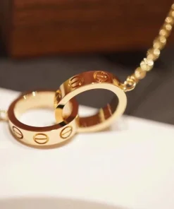Cartier Love Necklace Custom Diamond Gold 18K (2)