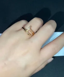Cartier Nail Rings Custom Diamond 18K Rose Gold (2)
